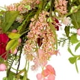 thumbnail image 6 of Northlight Cranesbill Geranium and Veronica Twig Wreath - 21" - Pink, 6 of 8