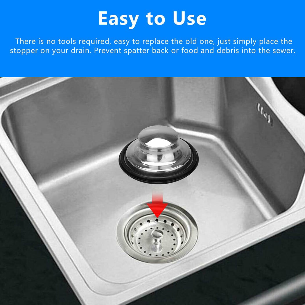 Stainless Steel Rubber Garbage Disposal Stopper Drain Cover 85mm New Hot 
