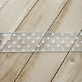 thumbnail image 2 of 1 1/2" Wired Sheer w/ White Flocked Polka Dots Light Blue 25yds, 2 of 4
