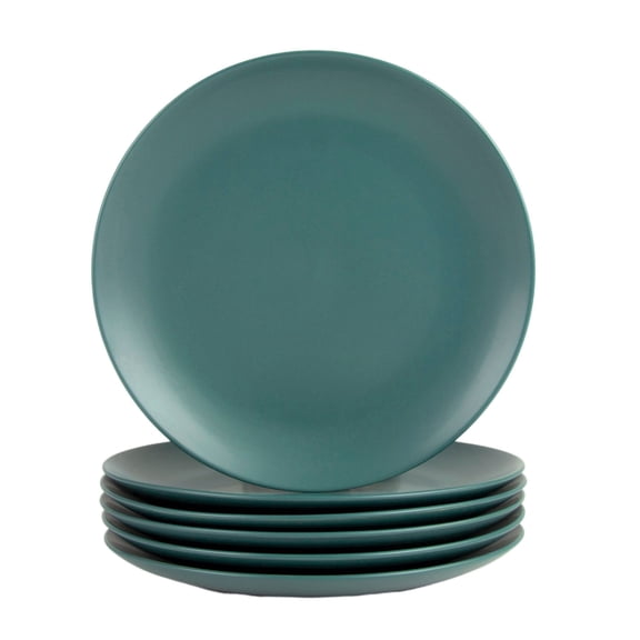 10 Strawberry Street Wazee Matte Coupe Dinnerware, Dinner Plate, Emerald Green, Set of 6