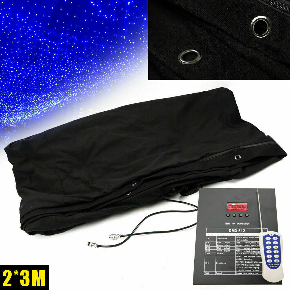 10x6.5ft Stage Star Light Led Backdrop Wedding Party Curtain Retardant Dj Pub