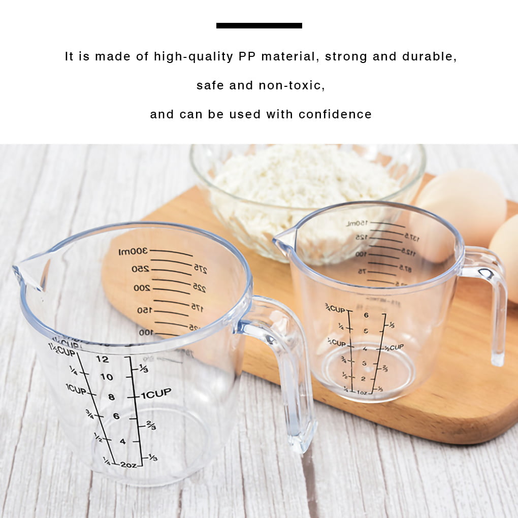 Household Plastic Measuring Cup Transparent with Scale Cup Measuring Size  Cup Kitchen Baking Measuring Tool Set