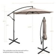 thumbnail image 3 of Costway 10 ft Brown Patio Offset Umbrella, UV Protection, 3 of 12