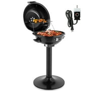 Zintown Grill Electric Grill Outdoor Standing Barbeque Grill Adjustable Temperature Control for Patio Backyard Black