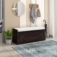 thumbnail image 4 of Harper & Bright Designs Shoe Bench with Removable Cushion, Wood Storage Bench Shoe Organizer Bench with Doors and Adjustable Shelves for Entryway Hallway, Espresso, 4 of 16