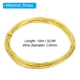 thumbnail image 2 of Uxcell Half Hard Brass Wire, 1Pcs 20Gauge/0.8mm Diameter 10m/32.8ft Craft Wire, 2 of 6