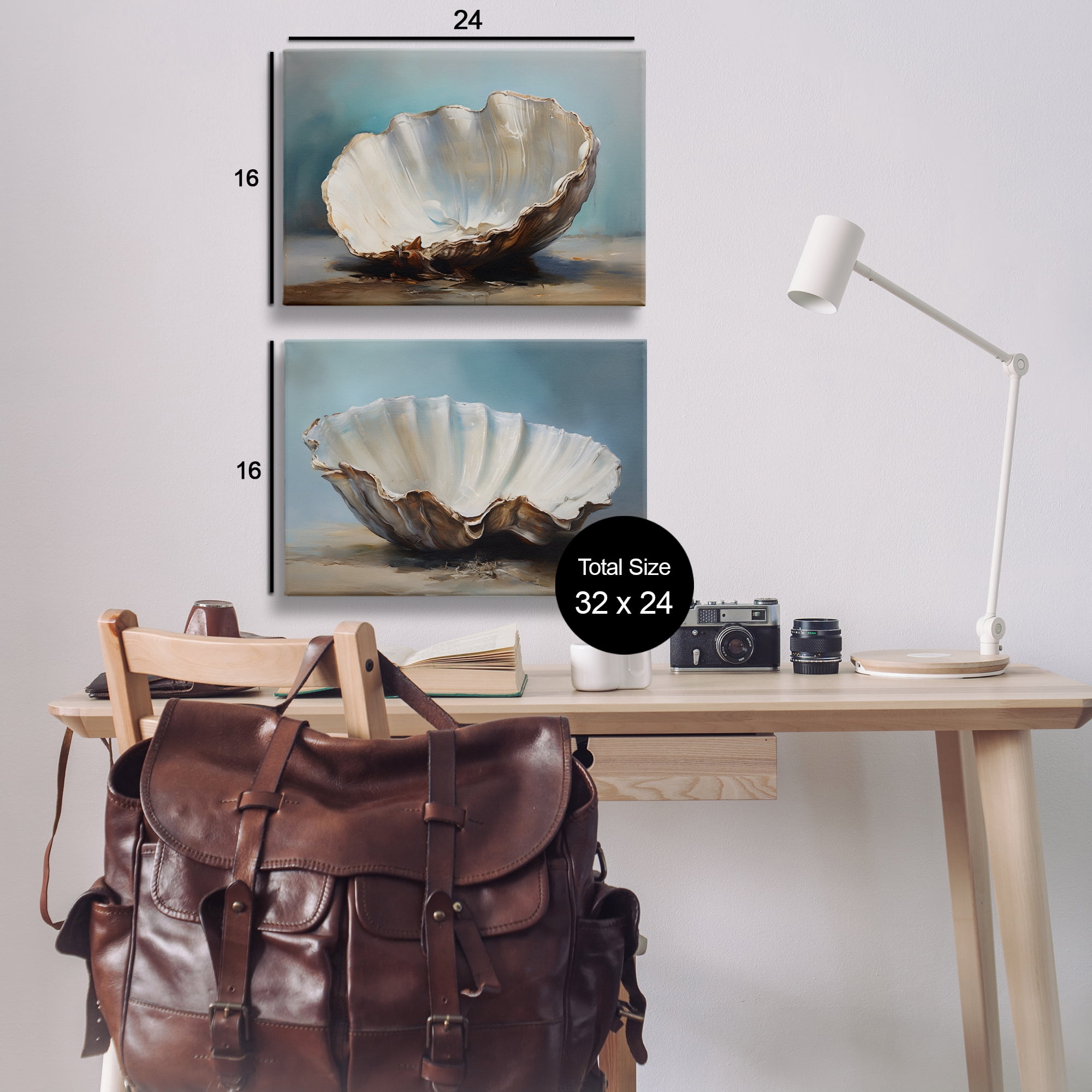 Stupell Industries Fresh Beach Finds Shells Nautical & Beach Painting Wrapped Canvas Art Print Wall Art, 24 x 16, Set of 2