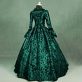thumbnail image 3 of Gibobby Vestidos para mujer Imprimir Mujeres Invierno Gótico Retro Vestido Otoño Floral Vestidos de baile Vestidos Vestido de mujer(Verde, S), 3 of 5