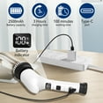 thumbnail image 2 of Lightweight Electric Spin Scrubber, Adjustable Handle, 3 Speed Mode Power Electric Scrubber for Cleaning, Cordless Shower Cleaning Brush with 8 Brush Heads for Bathroom, Tub, Floor, Tile (White), 2 of 10