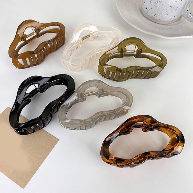 Trayknick Cheveux Griffe Nuage Forme Printemps Conception Croisement Dents Forte Poignée Anti-Dérapant Cheveux Accessoires Acrylique Femme Mode Tempérament Barrette Rose