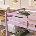 thumbnail image 3 of PORKISS Bunk Bed Twin Over Twin, Low Floor Bunk Bed for Kids with Guard Rails for Dorm, Small Space, No Box Spring Needed, Pink, 3 of 10