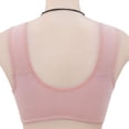 thumbnail image 4 of Gymayou Front Button Wireless Bra for Middle Aged Mom Vest Style Easy Front Snap No Underwire Comfort Bra for Elderly Women Daily Sleep Home Underwear Pink 40, 4 of 5