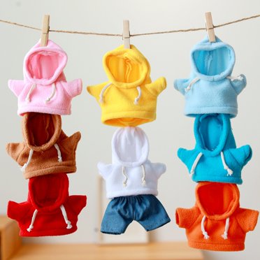 MLINS 4pcs Doll Clothes Accessories 20 cm Plush Bear Clothing Set Replacement Hoodie Pants For Doll Dress Up Diy Bear Toy Clothes