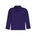 thumbnail image 3 of Smith's American Girls' Picot Trim Long-Sleeve Polo Shirt Color: purple Size: 10 - 12, 3 of 3