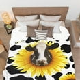 thumbnail image 4 of Yibo Light Pink Cow Print Blanket Flannel Soft and Comfortable Anti-static Bed Sofa Blanket, 4 of 7