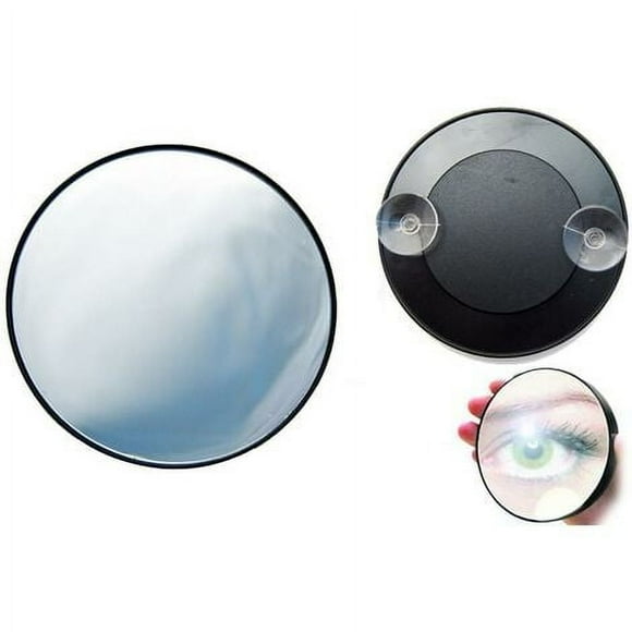 Suction cup mirror with 10x magnification, cosmetic mirror