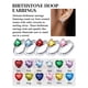 thumbnail image 3 of Pendientes de aro de plata de ley con piedras natales Silvora para mujer. Diamantes creados. Delicada joya de regalo para cumpleaños o Navidad, 3 of 8