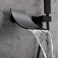 thumbnail image 6 of Wall Mount Bathroom Faucet Black Waterfall Basin Sink Bathtub Filler Mixer Tap, 6 of 13