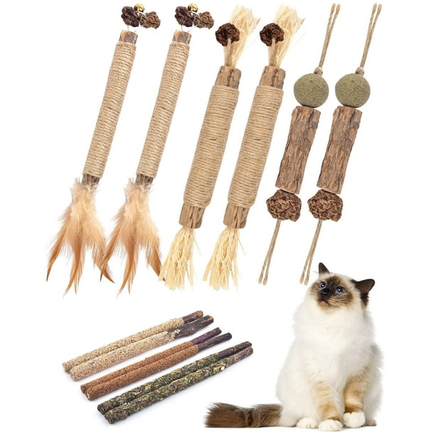 Chew Toys TINDTOP Catnip para gatos con Silvervine, paquete de 12