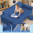thumbnail image 4 of FAGINEY Modular Play Sofa for Kids 12pcs Play Couch Multifunctional Child Sectional Sofa for Playroom for Toddler Ages 1-8, Grey, 4 of 6