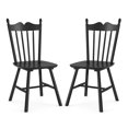 thumbnail image 6 of Dycanpo Dining Chairs Set of 2, Windsor Wooden Dining Chair with Thickened Backrest for Kitchen, Black, 6 of 8