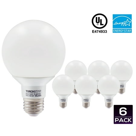 TORCHSTAR 6 Pack 7W (60W Equiv.) Dimmable G25 LED Bulb ...