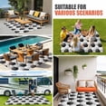 thumbnail image 3 of Football Texture Outdoor Rug for Patio/Deck/Porch, Non-Slip Large Area Rug 5 x 7 Ft, Abstract Art Black White Hexagon Indoor Outdoor Rugs Washable Area Rugs, Reversible Camping Rug Carpet Runner, 3 of 8