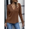 thumbnail image 2 of V Neck Patch Pocket Knit Sweater Brown X-Large, 2 of 2