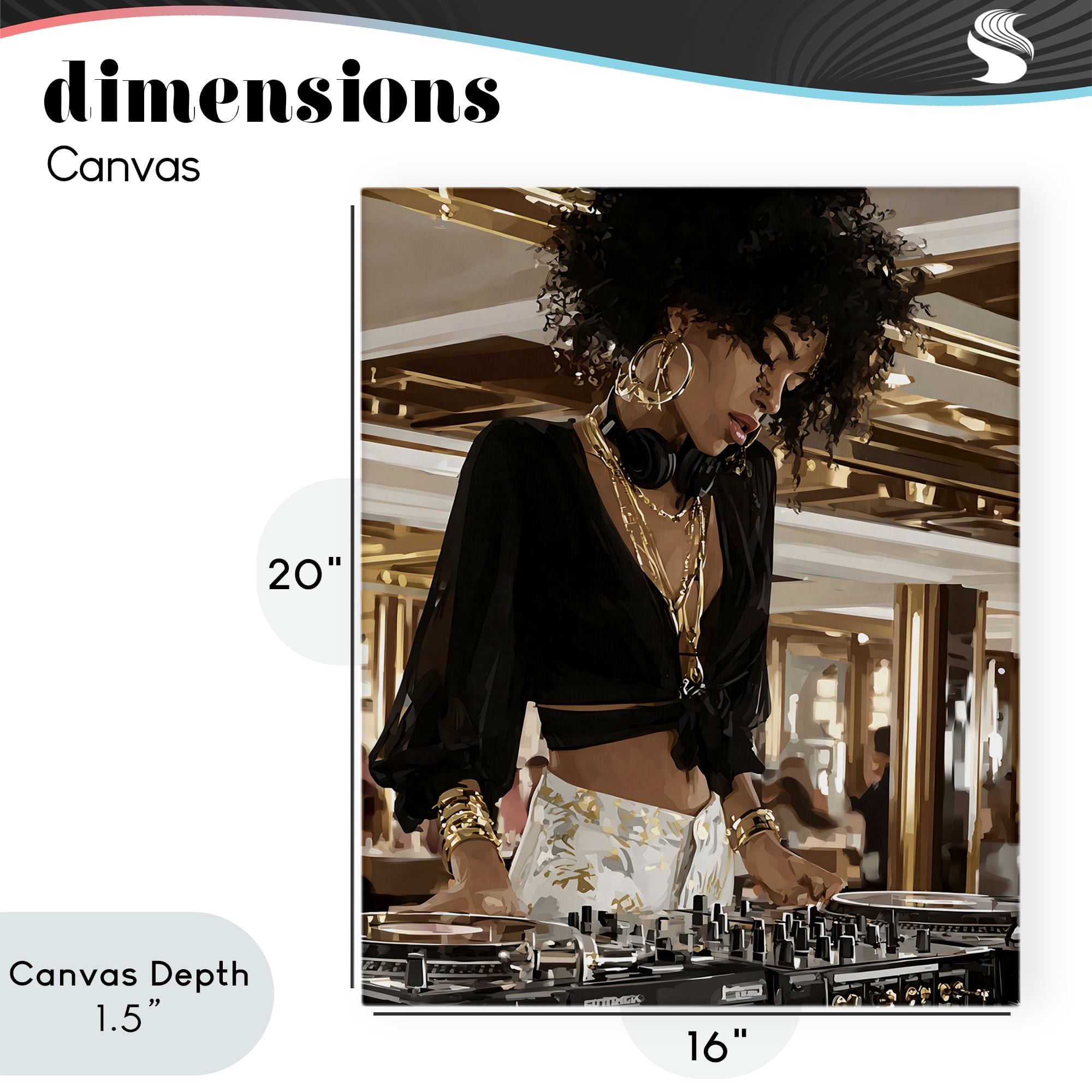 Stupell Industries Woman Of Music Live DJ Canvas Wall Art, design by Franklyn Gregory