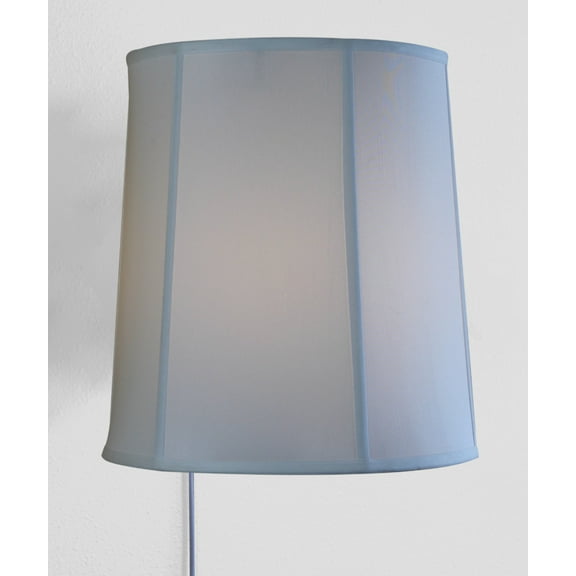 Floating Shade Plug-In Wall Light White Shantung Fabric 14x16x17