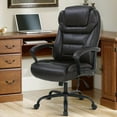 thumbnail image 3 of Big and Tall Executive Chair 500 Lbs Capacity PU Leather Boss Office Desk Chair Heavy Duty High Back Computer Chair Thick Sponge Office Chair with 360° Quiet Swivel Wheels, Brown, 3 of 7