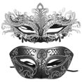 thumbnail image 2 of 2Pcs Halloween Party Mask Delicate Half Face Cosplay Mask Women Masquerade Mask, 2 of 4