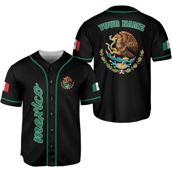Custom Mexico Baseball Jerseys Mexican Eagle & Flag Shirt for Teams, Mexico Shirts for Men & Women Size S-5XL (S)
