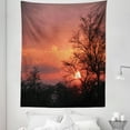 thumbnail image 1 of African Tapestry, Sunset Kwando River Caprivi Strip Namibia Evening Wilderness National Park, Fabric Wall Hanging Decor for Bedroom Living Room Dorm, 5 Sizes, Coral Orange Black, by Ambesonne, 1 of 1