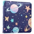 thumbnail image 2 of Leather Cover Photo Album 80 Pockets 4x6 Photos Bookshelf Picture Album Cartoon Planet and Star, 2 of 9