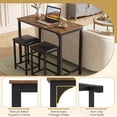 thumbnail image 5 of Giantex 3 Pieces Dining Table Set, Modern Bar Table Set w/2 Bar Stools, Counter Height Table Set for Living Room Restaurant, 5 of 5