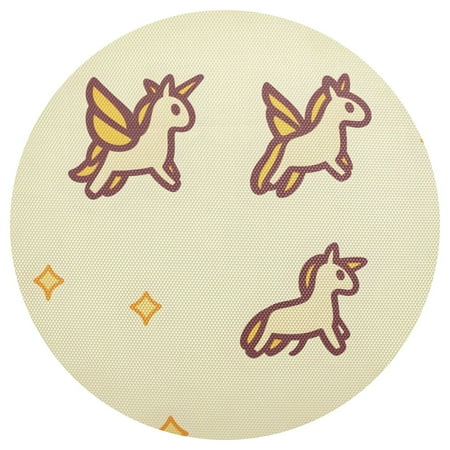 

Cute Unicorns 4-Piece 15.4in Heat-Proof PVC Plate Mats Easy Cut and Clean for Family Use
