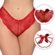 thumbnail image 2 of Gibobby Paquete de Tanga para dama Nuevas bragas calientes para mujeres Encaje sexy a través de huecos Bragas de encaje de cintura(Rojo,CH), 2 of 4