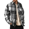 thumbnail image 5 of Mens Shirts Flannel Long Sleeve Plaid Soft Brushed Casual Classic Button Down Collar Fall Winter Comfort Mens Hawaiian Shirt Dark Gray L, 5 of 5