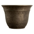 thumbnail image 1 of HC Companies 13-Inch Wide Sierra Round Plastic Planter, Nordic Bronze, 1 of 5