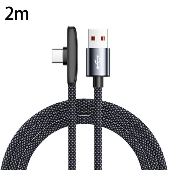 90 Degree USB C Cable, 100W Fast Charging Braided Type C Cable for Gaming, 3.3ft/6.6ft/10ft Right Angle USB C to USB C Cord