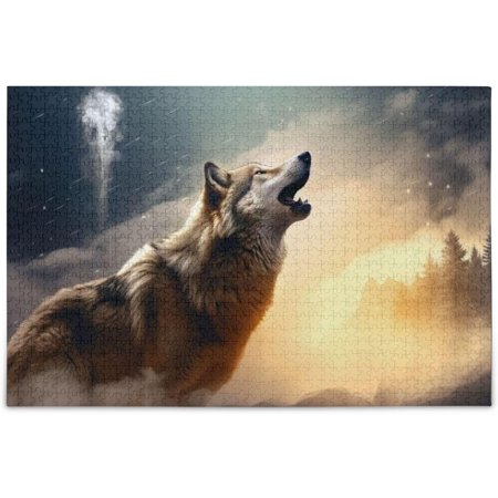 BESTKITTY Puzzle- Wolf Jigsaw Puzzles, 500 Piece Puzzles for Family - Fun Intellectual Decompressing Educational Games(443)