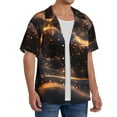 thumbnail image 2 of Wukai Abstract Glowing Wave Pattern Men's Casual Short-Sleeve Button Down Shirt,Cuban Shirts for Men,Mens Short Sleeve Dress Shirts-Large, 2 of 5