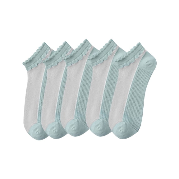 successthop Women Ankle Socks 5 Pack Ladies Short Breathable Soft Comfortable Casual Summer Sock for Gifts Green