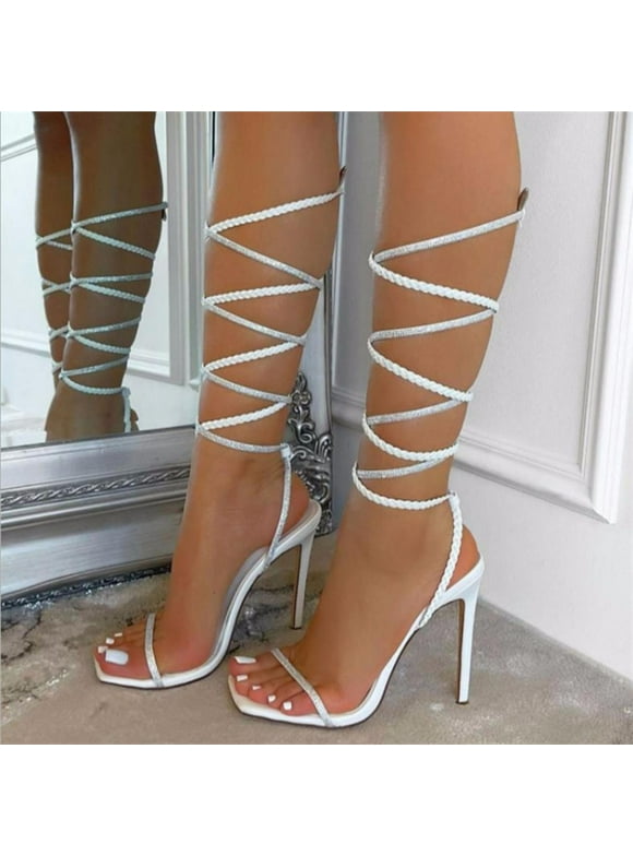 rhinestone sandals heels