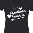 thumbnail image 4 of Inktastic I'm Grandma's Favorite with Arrow and Hearts Women's V-Neck T-Shirt, 4 of 5