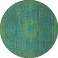 thumbnail image 1 of Ahgly Company Indoor Round Oriental Light Blue Modern Area Rugs, 7' Round, 1 of 4