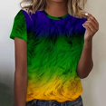 thumbnail image 4 of Outfmvch T-Shirts Mardi Gras pour Femmes, T-Shirts Graphiques, T-Shirts de Carnaval, Vêtements Mardi Gras, T-Shirt Imprimé à Manches Courtes Col Rond Mode Décontractée Vert 2 2TG, 4 of 4