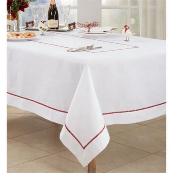 Saro Lifestyle Embroidered Border Design Tablecloth