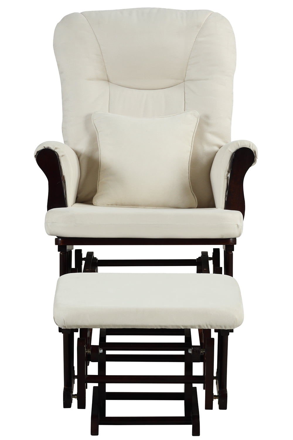 Angel Line Monterey II Glider and Ottoman, Espresso Finish with Beige Cushions
